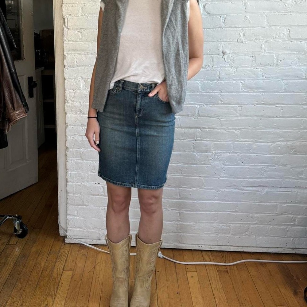 Vintage Y2K Ralph Lauren Midi Denim Skirt - Picture 5 of 6